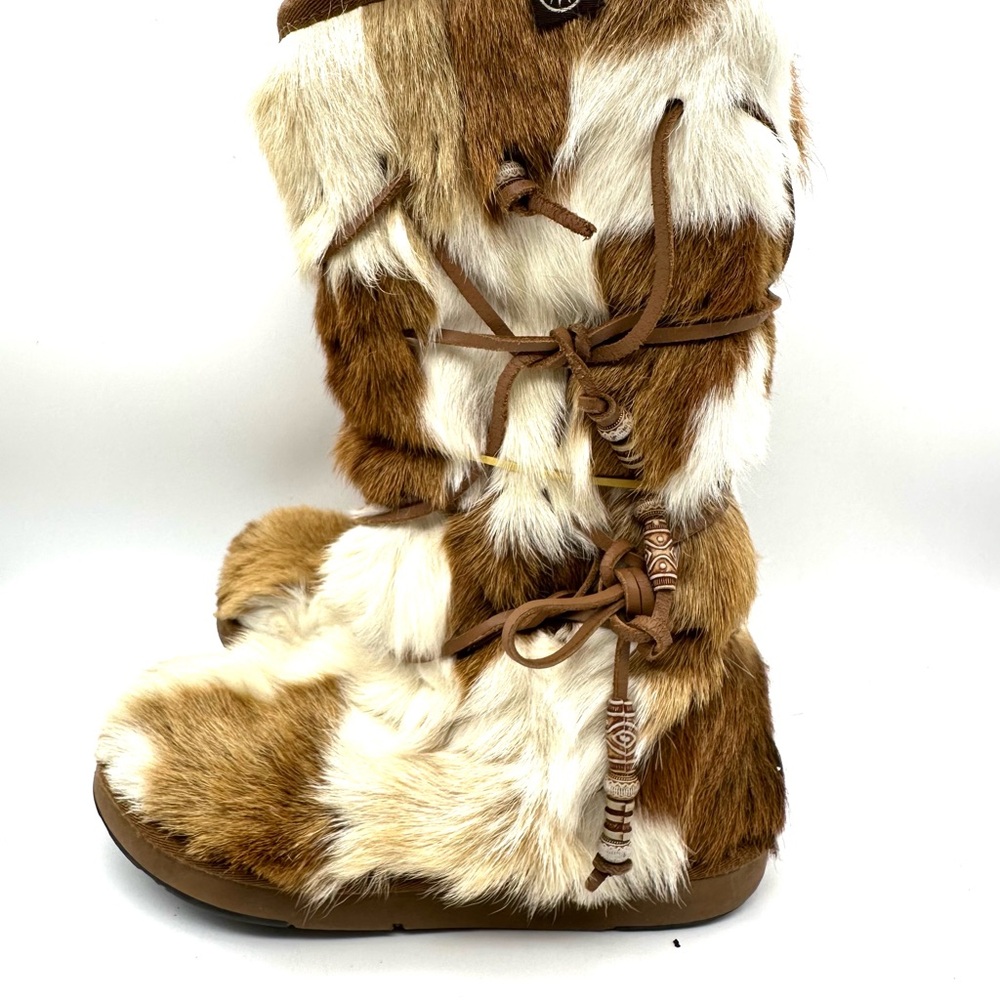 AU&MU AUMU Suede Fur Shearling Sheepskin Snow Boots Tall  Wmn’s Size 4